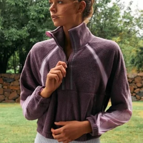 FP Movement by Free People Tops - FREE PEOPLE NWT So Fly Half Zip Crop Jacket Purple